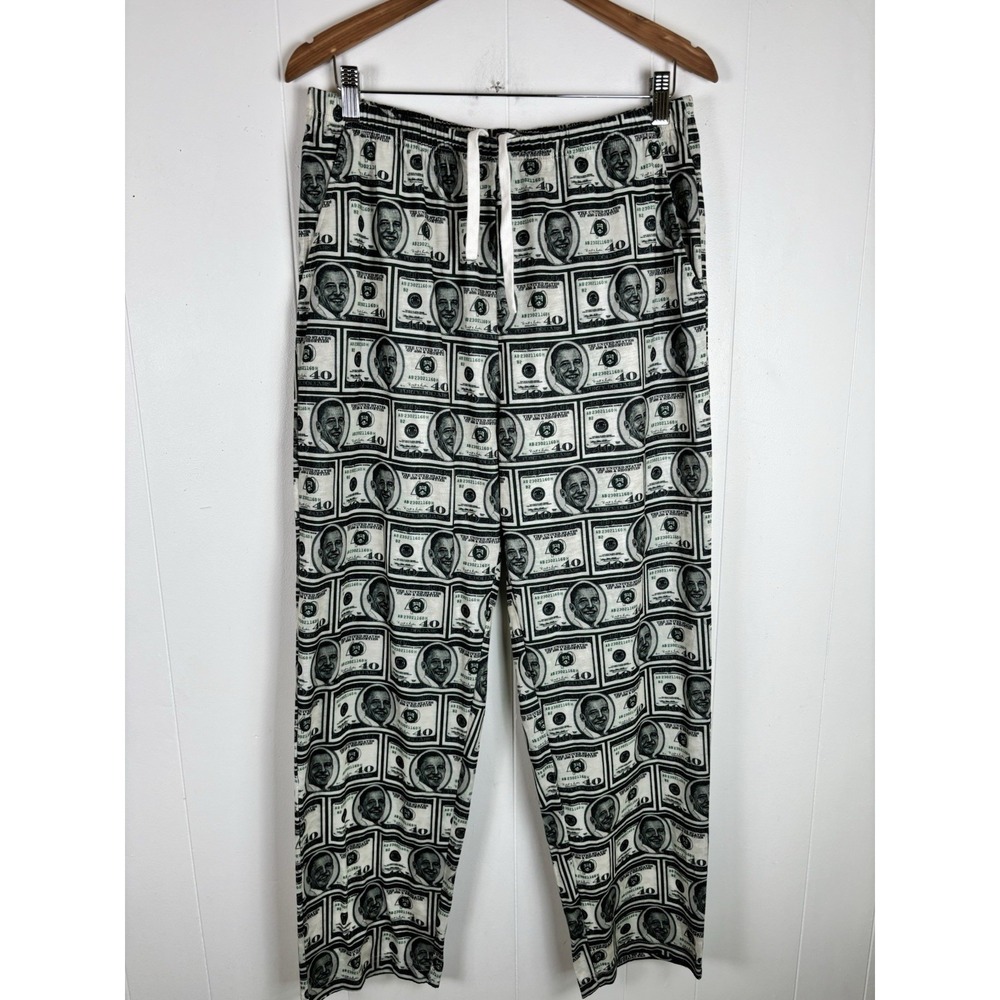RARE‎ 40s And Shorties Sz Medium Obama Bill Money Design Lounge Pajama Pants